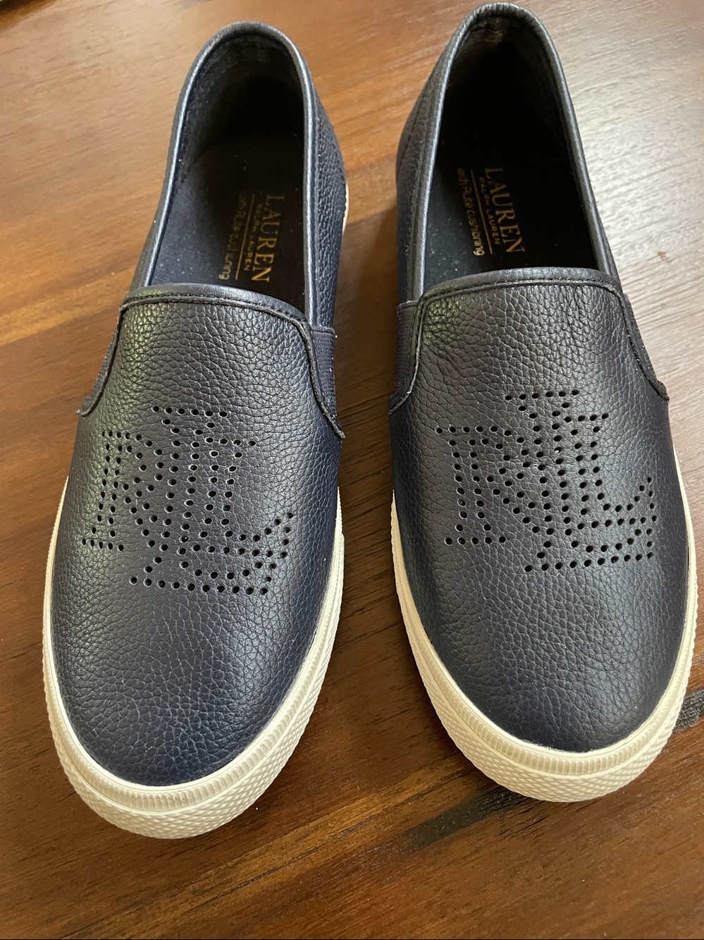 RL Lauren Jarrett Leather Slip-On Sneaker Size 8